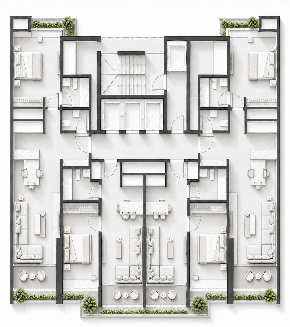 LYV — typical floor plan, floors 01–10